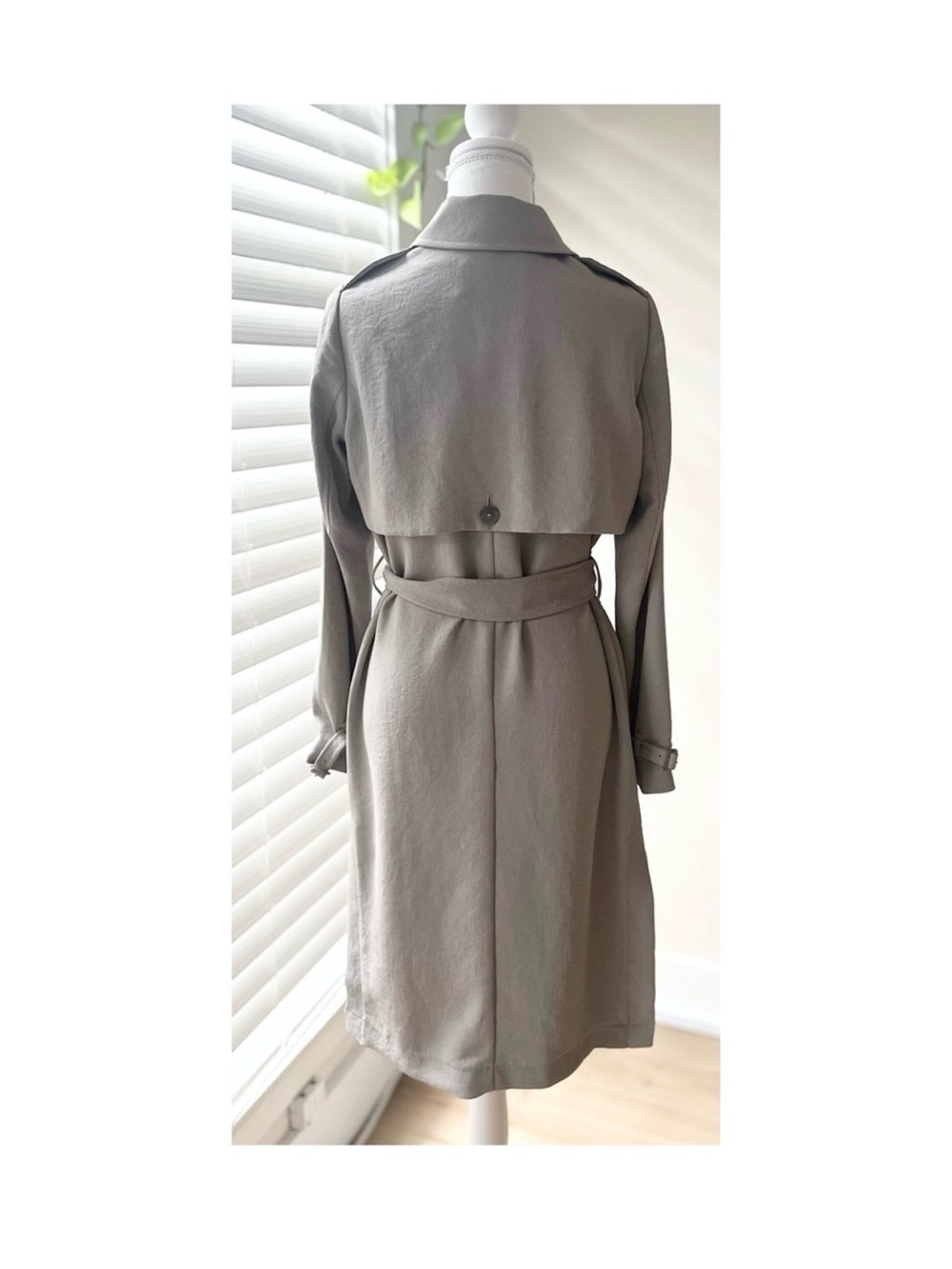 Aritzia Taupe-Grey Trench Coat with Waist Belt - Picture 5 of 5